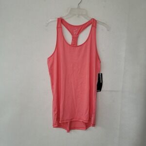 HEAD Victorious Tank Women L Calypso Coral Heather Ruched Racerback‎ Active New